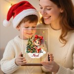 Personalized Fantasy Star Snowflake Santa's Helper Elf Name Acrylic LED Night Light with Wooden Base Room Decor Birthday Christmas Gift for Kid Baby