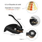 Tampon de Gaufrage Personnalisé avec Texte Nom Motif Floral Livres Accessoire avec Poignée Noire Cadeau Anniversaire pour Amoureux de Lecture