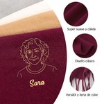 Bufanda personalizada de cachemira sintética con bordado de retrato y nombre con borla suave regalo de aniversario y navidad para familia y amigos