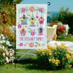 Personalized Bird Blessing Garden Flag with 1-12 Names Autumn Outdoor Garden Decorations Thanksgiving Gift for Family Friends