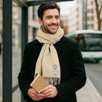 Bufanda personalizada de cachemira sintética con bordado de retrato y nombre con borla suave regalo de aniversario y navidad para familia y amigos