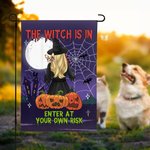 Personalized Halloween Bat Pumpkin Witch Pet Dog Garden Flag with Name Garden Decorations Halloween Gift for Dog Lovers Gardening Lovers