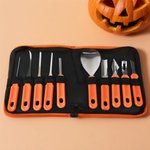 Personlig halloween pumpa snidningsverktyg 11 delar med namn och initialer samt spökmotiv perfekt halloweenpresent för familj