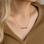 Personalised Multiple 1-8 Birthstones Family Necklace Birthday Anniversary Christmas Gift for Women Mom