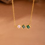 Personalised Multiple 1-8 Birthstones Family Necklace Birthday Anniversary Christmas Gift for Women Mom