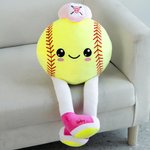 Personalized Cute Softball Volleyball Plush Toy with Text Birthday Team Gift for Ball Sports Players Kids