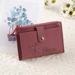 Portafoglio portatile personalizzato in pelle con nome e portacarte regalo di compleanno e anniversario per donne e ragazze