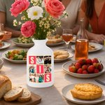 Personalized Nine-Square Grid Sister Ceramic Vase with 6 Photos Home Decoration Birthday Anniversary Gift for Family Friends