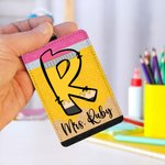 Personalized Apple Pencil Initial Card Holder with Name Back to School Teacher's Day Appreciation Gift for Teachers