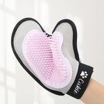 Personalized Bone Paw Print Heart Pet washing Brush Gloves with Name Pet Supply Housewarming Birthday Anniversary Gift for Pet Owners