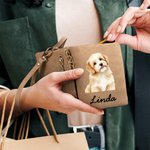 Personalised Dog Cat Pet Photo PU Leather Wristlet Wallet with Name and Multiple Card Slots Birthday Anniversary Gift for Pet Lovers Owners