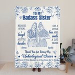 Personlig blommig skiss foto 2-6 tecken mjuk pläd med namn och text heminredning födelsedagspresent för systrar besties