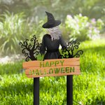 Personalized Character Halloween Theme Garden Sign with Text Outdoor Garden Decor Happy Halloween Gift for Family Friend