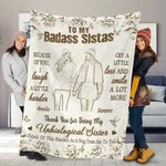 Personlig blommig skiss foto 2-6 tecken mjuk pläd med namn och text heminredning födelsedagspresent för systrar besties