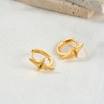 Personalized Shooting Star Huggie Hoop Earrings Dainty Galaxy Jewelry with Engraved Name Celestial Birthday Anniversary Gift for Women