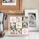 Personalized Pet Paw 6-8 Photos Acrylic Plaque with Name and Initial Home Decor Anniversary Pet Birthday Gift for Cat Dog Owners