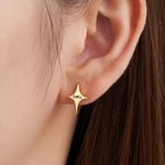 Personalized Shooting Star Huggie Hoop Earrings Dainty Galaxy Jewelry with Engraved Name Celestial Birthday Anniversary Gift for Women