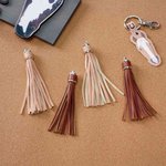 Personalized Cute Horse Face Photo PU Leather Keychain with Name and Tassel Bag Accessories Equestrian Anniversary Birthday Gift for Horse Lovers