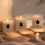 Personalisiertes Fußabdruck Silhouette-Design Kerzenglas mit LED-Kerze Namen Text Datum Geschenk zum Gedenken an Geliebte Menschen