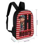 Personalized Cartoon Character Large Kid Backpack with Name  Initial and Side Pockets Back to School Birthday Gift for Boys Girls