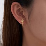 Personalized Tennis Ball Racket Birthstone Bracelet Stud Earrings Necklace Set Dainty Jewelry Creative Birthday Game Day Gift for Tennis Player Women