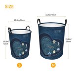 Personalized Birth Flower Waterproof Laundry Basket with Handle and Title Name Birthday Housewarming Gift for Mom Grandma