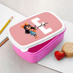 Personlig matlåda i flera färger med namn och initialer Personligt tillbehör till skolan Födelsedagspresent för barn