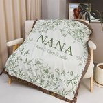 Toile De Jouy personalizada 1-6 nombres Manta suave multicolor con apodo y borlas Decoración del hogar Navidad Día de la madre Regalo para mamá Abuela