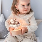 Luce notturna personalizzata con nome data luna stelle e animali addormentati decor per cameretta regalo per compleanni e baby shower per bambini