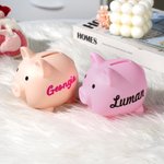 Personalised Multicolour Cute Piggy Bank with Name Home Decor Birthday Christmas Gift for Boys Girls