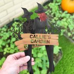 Personalized Character Halloween Theme Garden Sign with Text Outdoor Garden Decor Happy Halloween Gift for Family Friend