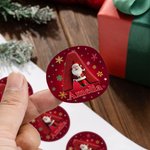 Henkilökohtainen Cartoon Santa Claus Initial vedenpitävä tarroja nimi lahja sisustus joulujuhla suosikki ystävien perheelle