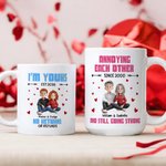 Personalized Cute Cartoon Couple 11 oz 15 oz Ceramic Coffee Mug with Name and Text Bridal Party Anniversary Gift for Couples