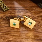 Personalized 1-4 Birthstones Set of 2 Rectangular Cufflinks Dainty Clothing Accessories Birthday Anniversary Christmas Gift for Father Family