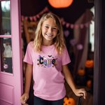 Personalisierte Kürbis Geist 100% Baumwolle Kind T-Shirt mit Namen Halloween Geschenk für Jungen Mädchen