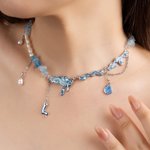 Personligt strandfödelse snäckskal naturpärla och sten pärlhalsband med initialer sommar semester födelsedag årsdag gåva för kvinnor