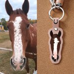 Personalized Cute Horse Face Photo PU Leather Keychain with Name and Tassel Bag Accessories Equestrian Anniversary Birthday Gift for Horse Lovers