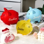 Personalised Multicolour Cute Piggy Bank with Name Home Decor Birthday Christmas Gift for Boys Girls