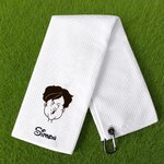 Toalla de Golf Absorbente Personalizada con Nombre y Clip para Colgar Accesorio Deportivo Regalo de Cumpleaños para Jugador de Golf Amante del Golf