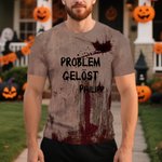 Personalisierte T-Shirt im Halloween-Design mit Kunstblut Namen und Text Halloween Party Bar Geschenk für Herren