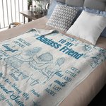 Personlig blommig skiss foto 2-6 tecken mjuk pläd med namn och text heminredning födelsedagspresent för systrar besties