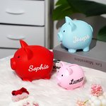 Personalised Multicolour Cute Piggy Bank with Name Home Decor Birthday Christmas Gift for Boys Girls