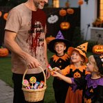 Personalisierte T-Shirt im Halloween-Design mit Kunstblut Namen und Text Halloween Party Bar Geschenk für Herren