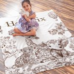 Personalizzato Mluticolor floreale Leopardo Giraffa Elefante Morbido Coperta con Nome e Cognome Cameretta Baby Shower Regalo per Ragazzi Ragazze