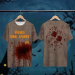 Personalisierte T-Shirt im Halloween-Design mit Kunstblut Namen und Text Halloween Party Bar Geschenk für Herren