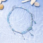 Personligt strandfödelse snäckskal naturpärla och sten pärlhalsband med initialer sommar semester födelsedag årsdag gåva för kvinnor