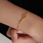 Personalized Tennis Ball Racket Birthstone Bracelet Stud Earrings Necklace Set Dainty Jewelry Creative Birthday Game Day Gift for Tennis Player Women