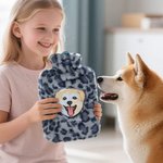 Personalised Embroidered Name Pet Face Photo Plush Hot Water Bottle Winter Essential Birthday Christmas Gift for Pet Lover Owner