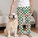 Personalized Plaid 1-4 Pet Face Photos Pajama Pants Party Birthday Gift for Women Men