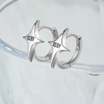 Personalized Shooting Star Huggie Hoop Earrings Dainty Galaxy Jewelry with Engraved Name Celestial Birthday Anniversary Gift for Women